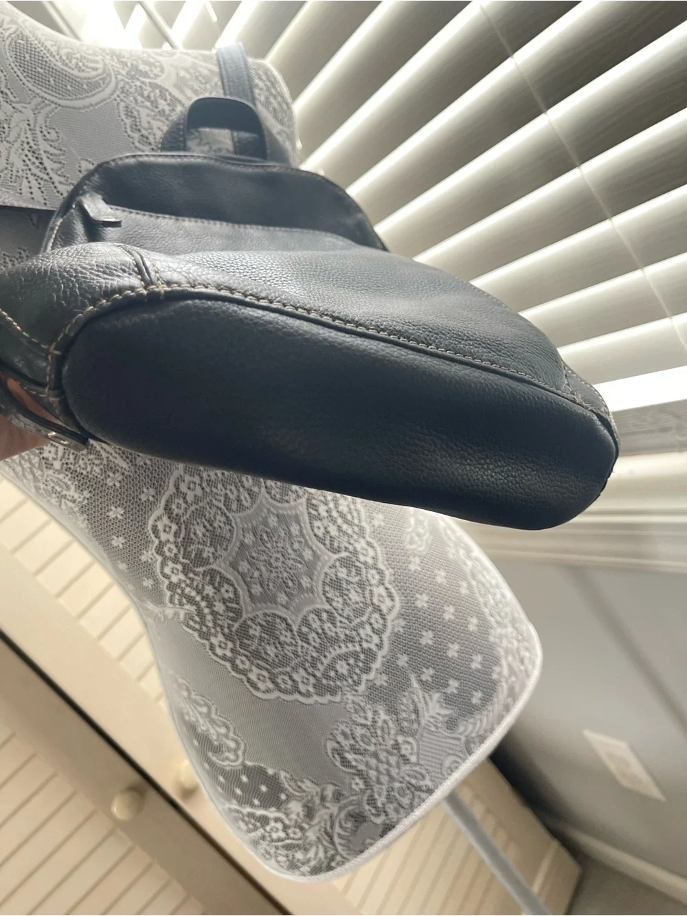 Clarks Black Pebbled Leather Backpack with Contrast Stitching